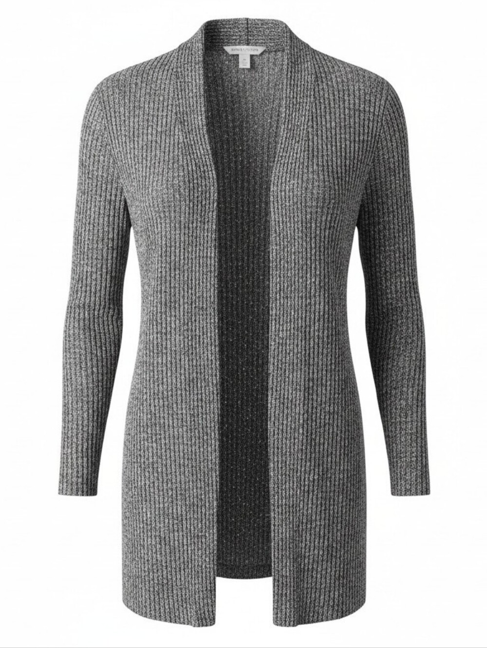 Cato  Open-Front Ribbed Cardigan Sweater - Gray